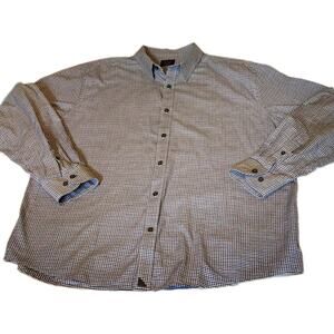 UNTUCKit Frizzante Men's 3XL Big & Tall Gray Check Cotton Button-Down 33994